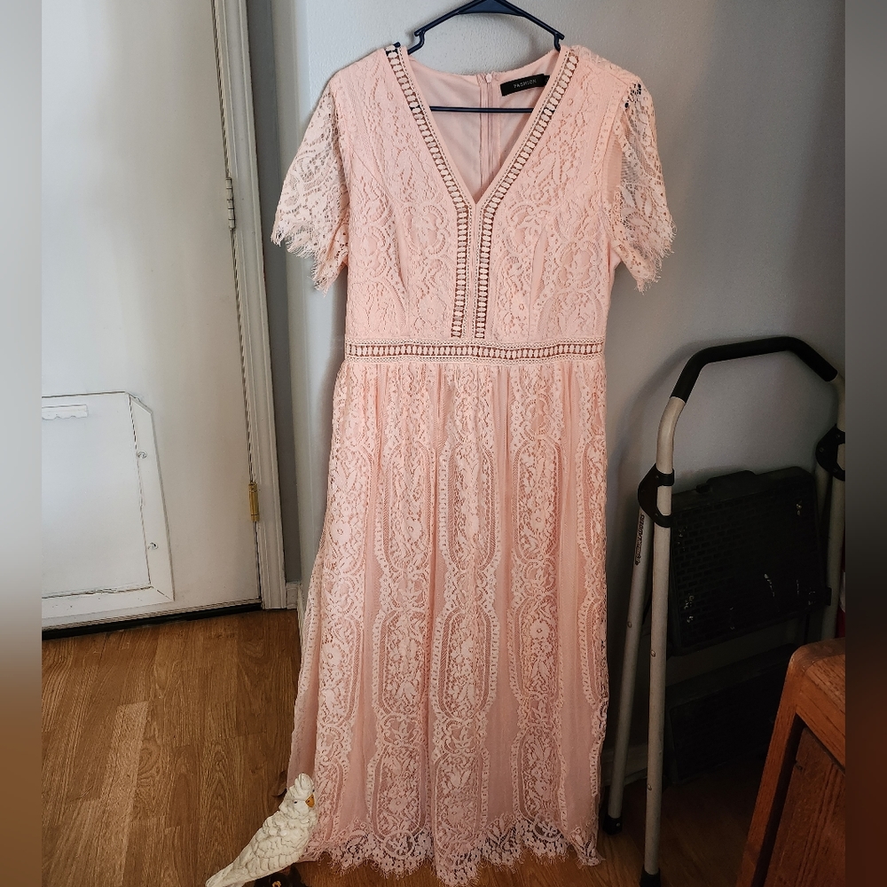 Pink Lace Dress.